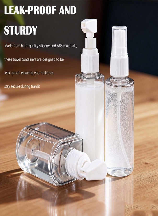 Tizee 3 in 1 Travel Bottles for Toiletries - Refillable, Leak Proof, Portable Containers for Shampoo, Lotion, Conditioner, and Cream (Blue) - Image 4